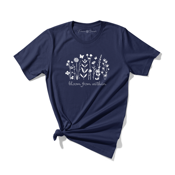 Bloom From Within T-Shirt Navy