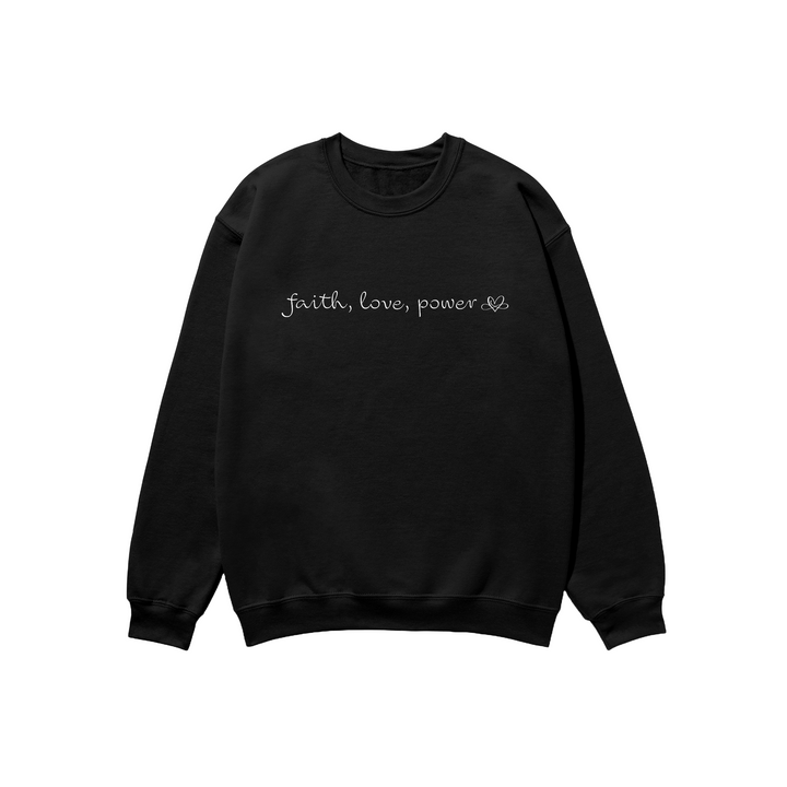 Faith Power Love Sweatshirt Black