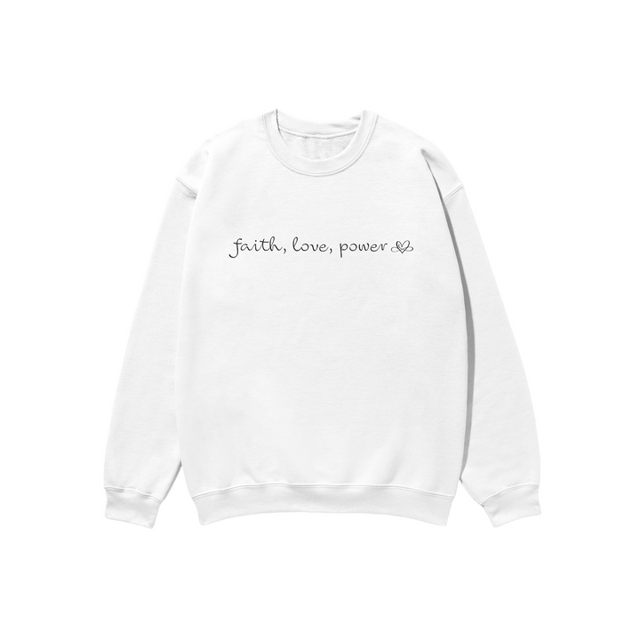 Faith Power Love Sweatshirt White